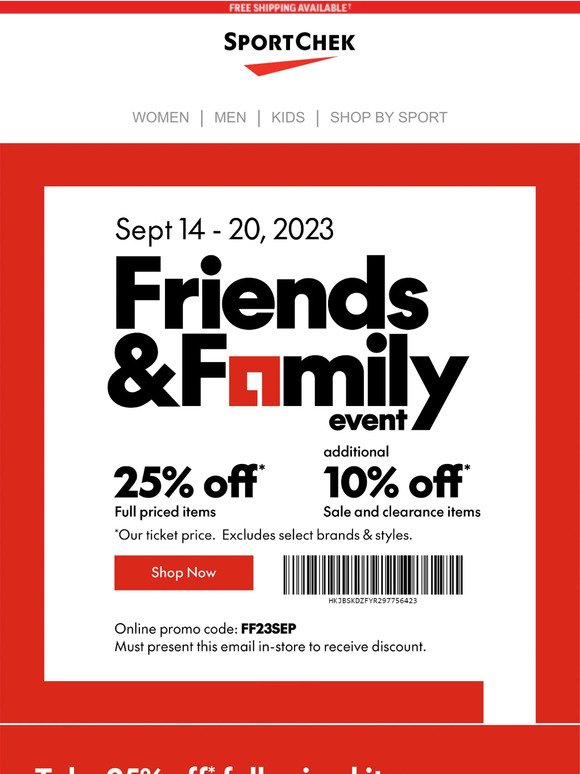 Take 25% Off During Friends & Family