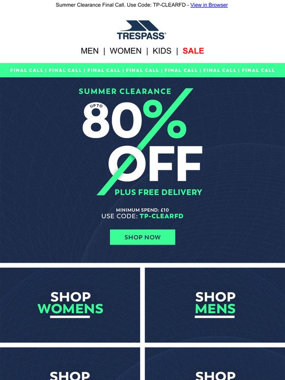 FINAL CALL 🛑 Up to 80% OFF + Free Delivery