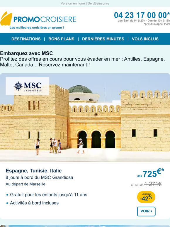 🌞 Prenez des vacances aux meilleurs prix avec MSC