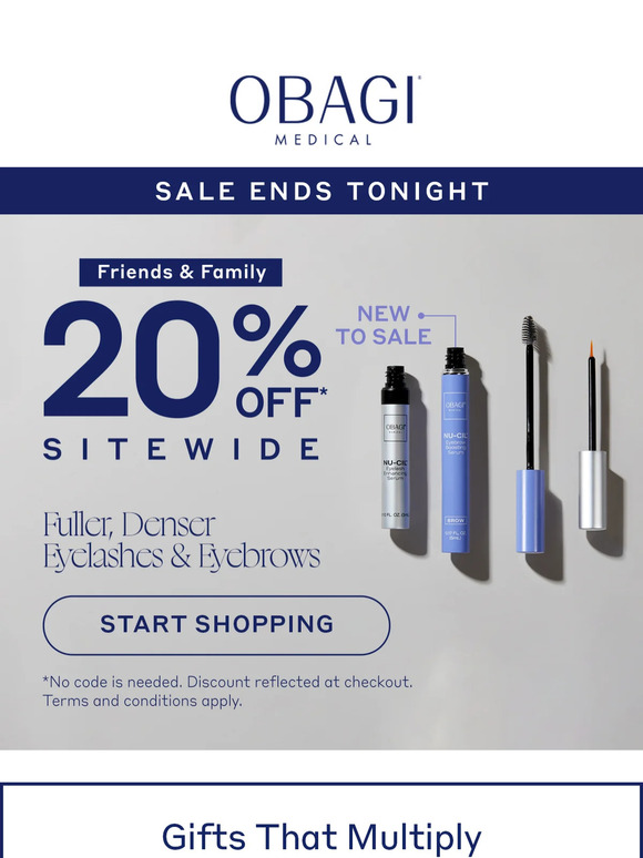 Get 20% OFF Obagi's Most Popular Products