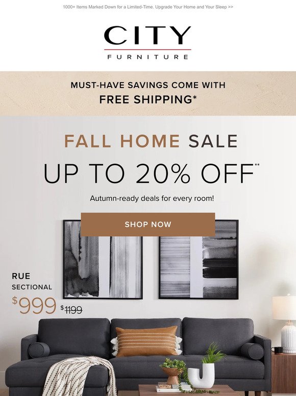 Fall's Best Furniture & Mattress Deals →