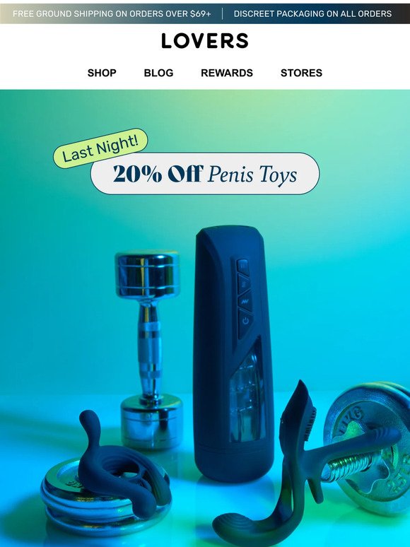 LAST CHANCE! 20% off Penis Toys