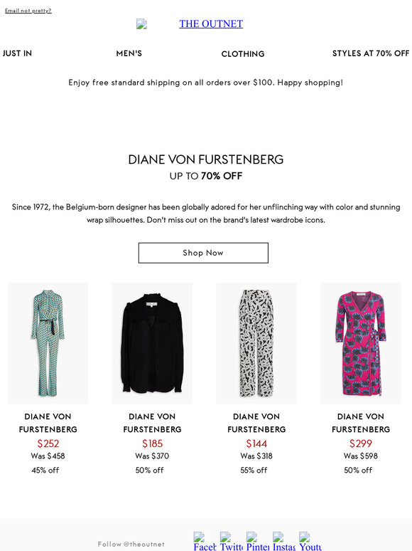 Diane von Furstenberg's signature icons at up to 70% off
