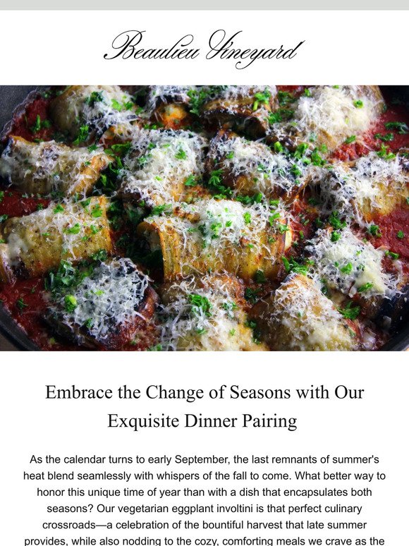 Embrace the Change of Seasons with Our Exquisite Dinner Pairing