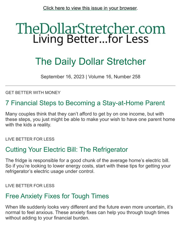 9/16/23: The Daily Dollar Stretcher