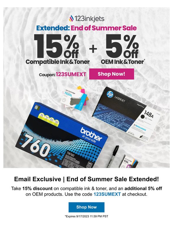 Ink the Deal: End of Summer Sale Extended! Members-only