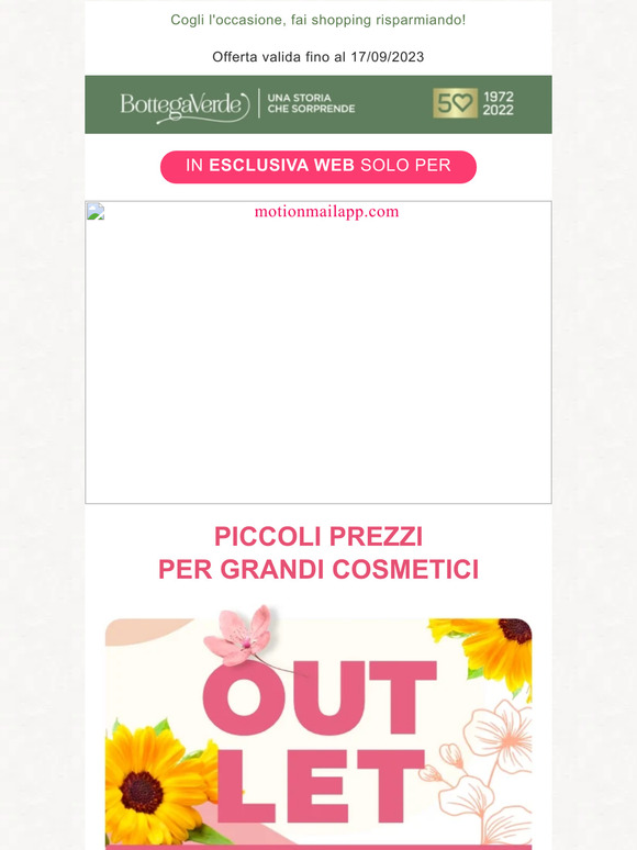 Abbiamo detto OUTLET! Cosmetici a partire da 2euro