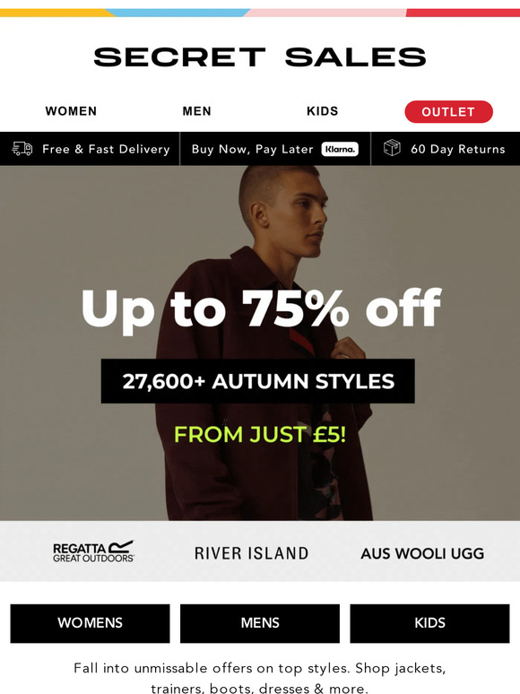 100s of NEW IN autumn styles! Up to 80% off coats, boots, jeans, dresses...