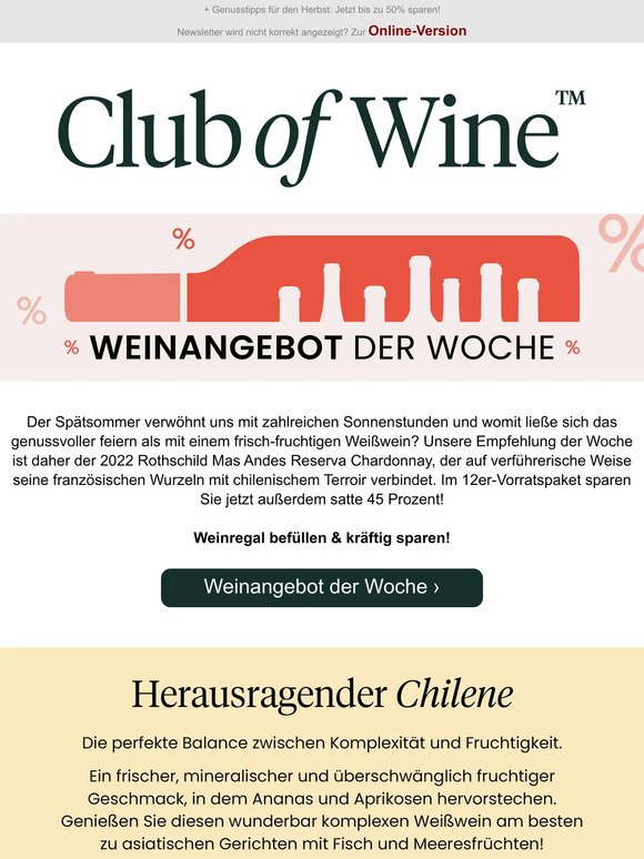 Unter 5 Euro: 90-Punkte-Chardonnay im Weinangebot der Woche!