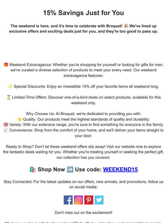 🌟 Weekend Discount: Exclusive Savings Await! 🛍️