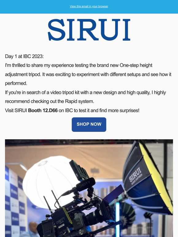 Meet you on IBC - SIRUI booth 12.D66