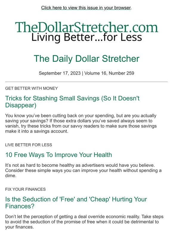 9/17/23: The Daily Dollar Stretcher
