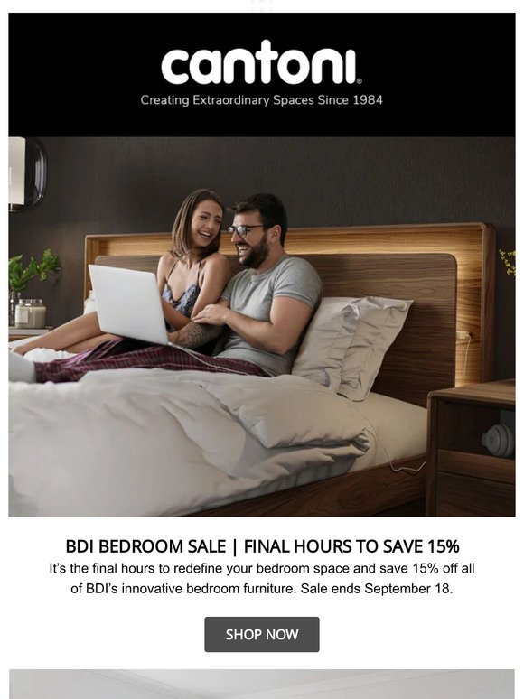 FINAL HOURS of BDI Bedroom Savings