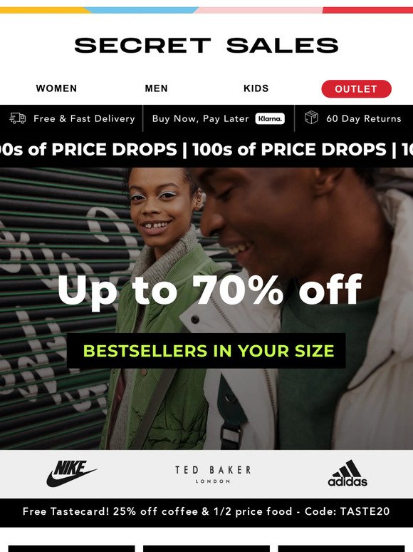 Big brands, rock-bottom prices! Up to 70% off Nike, River Island, ASOS...