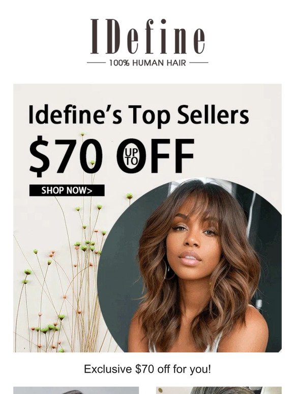 Celebrate your beauty: Up to $70 off on new & hot wigs