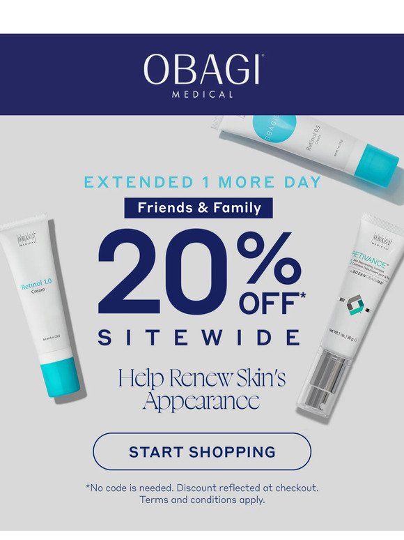 More Time, Better Skin: 20% Off Sale Extended