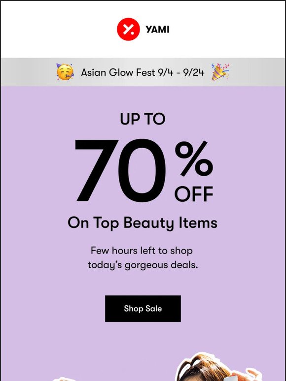 Few Hours Left: 70% off on top beauty items.