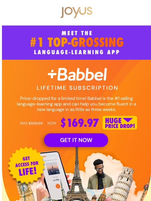 ¡Vamos! 🏃💨 Babbel’s $170 for LIFE