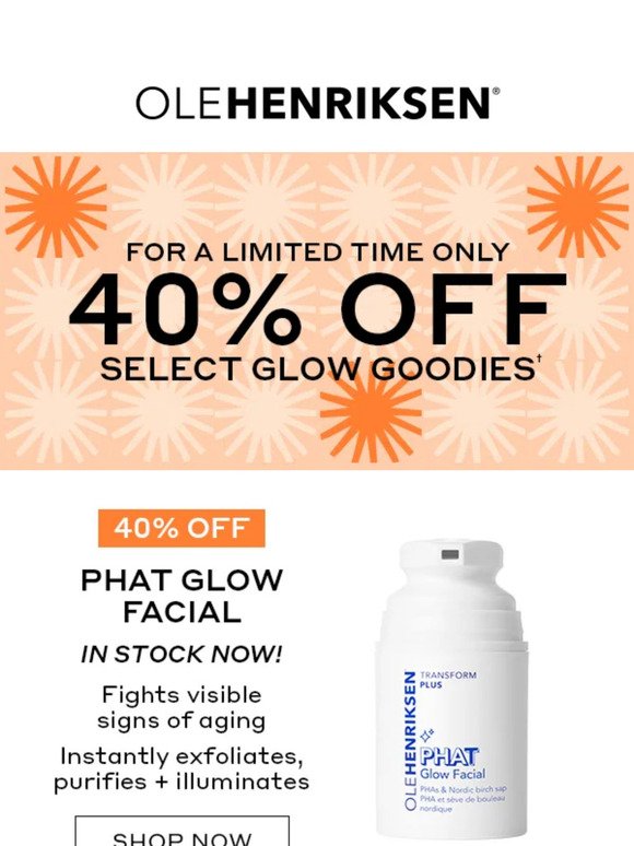 40% off select Glow Goodies ends tomorrow 😮