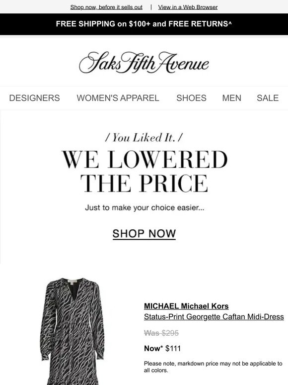 Price Drop Alert! Buy your MICHAEL Michael Kors item & more now...