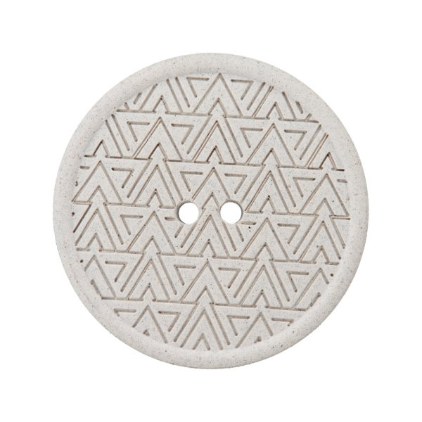 2-Loch Hanf-Polyesterknopf recycelt 28 mm, wollweiss (0074)