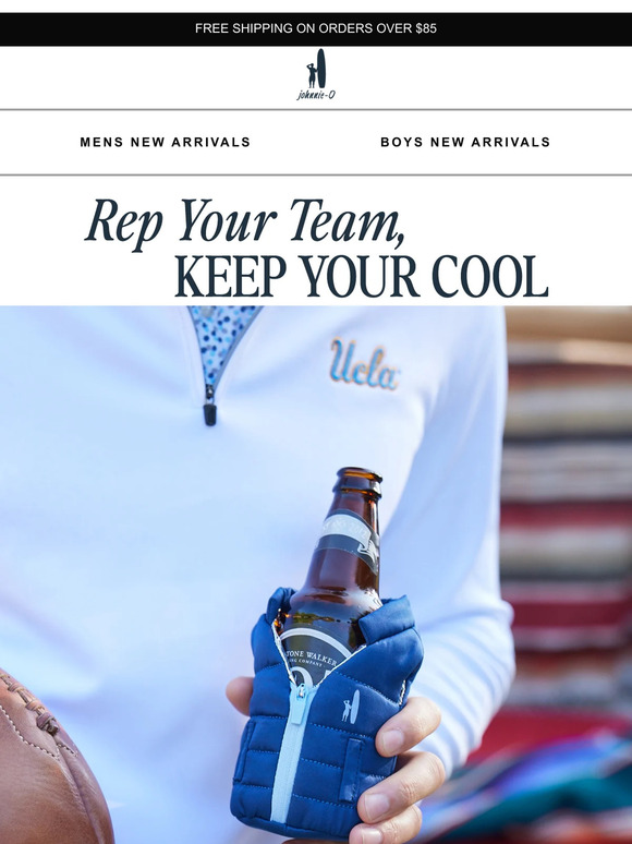 johnnie O Show Your Colors. Score a Free Puffer Vest Koozie Milled