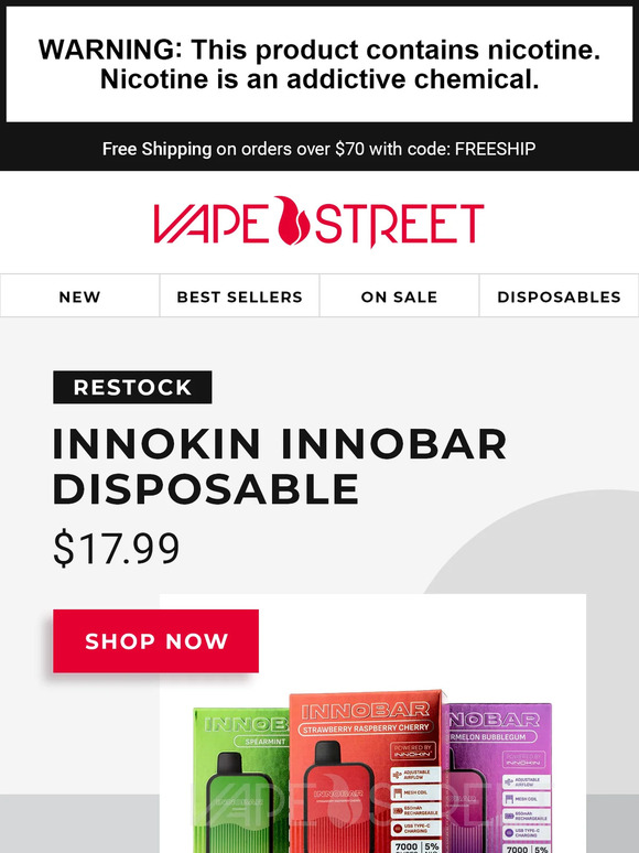 🚨Restock alert! Innokin Innobar Disposable - Limited stock!