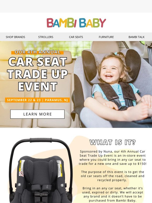🚨 Mark Your Calendars! Our Car Seat Trade Up Event Is Here!