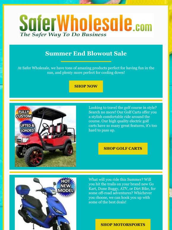 Super Blowout Sale at Safer Wholesale - Celebrate With Us