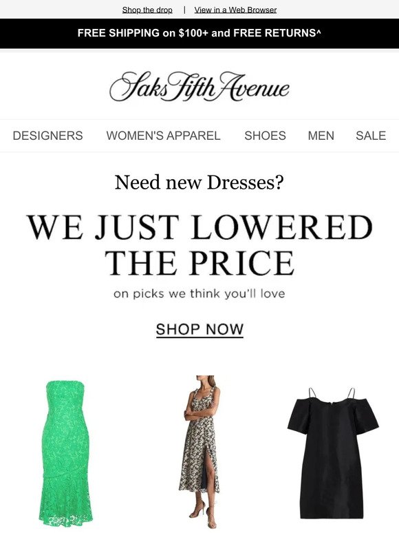 We just lowered the price on Dresses you'll love
