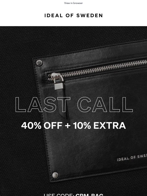 ⏰ Last chance: All bags at 40% off