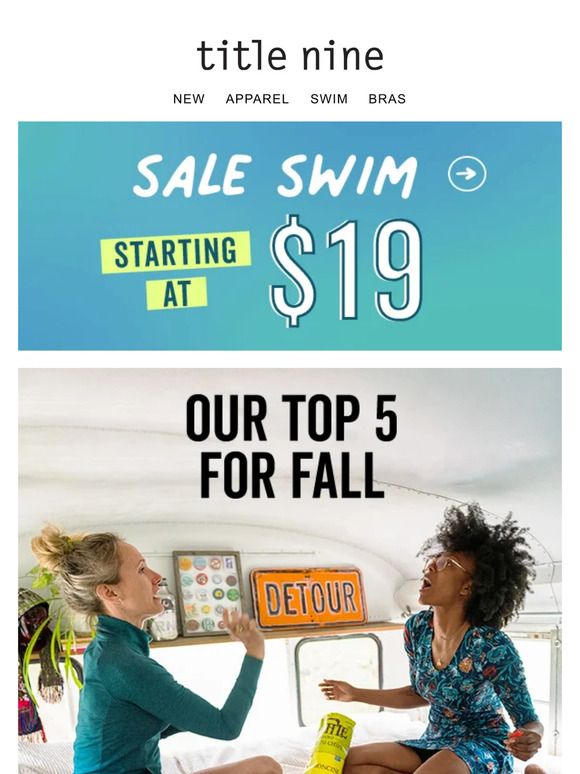5 fall front runners + Swim starting at $19
