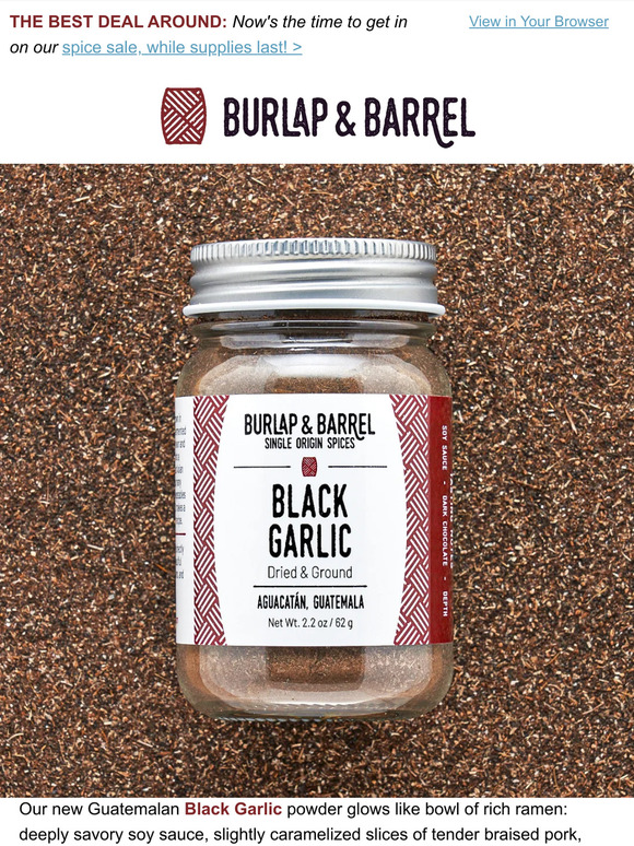 Burlap & Barrel ea SAR Black Pepper, Grinder