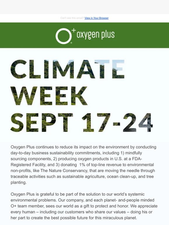 Happy Climate Week from Oxygen Plus 🌳