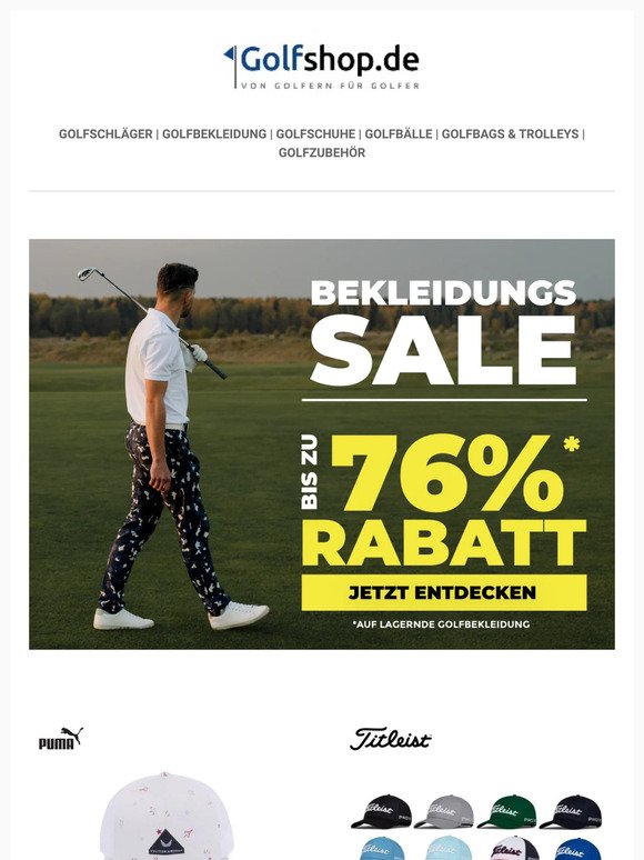 🏌️‍♂️⛳️ Nur für Golffans! Mega Golfbekleidungs-Sale mit bis zu 76% Rabatt ⚡👕🧢