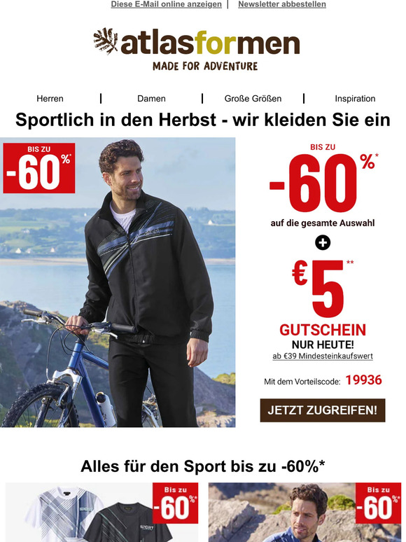 Sportlich in den Herbst mit €5 Rabatt