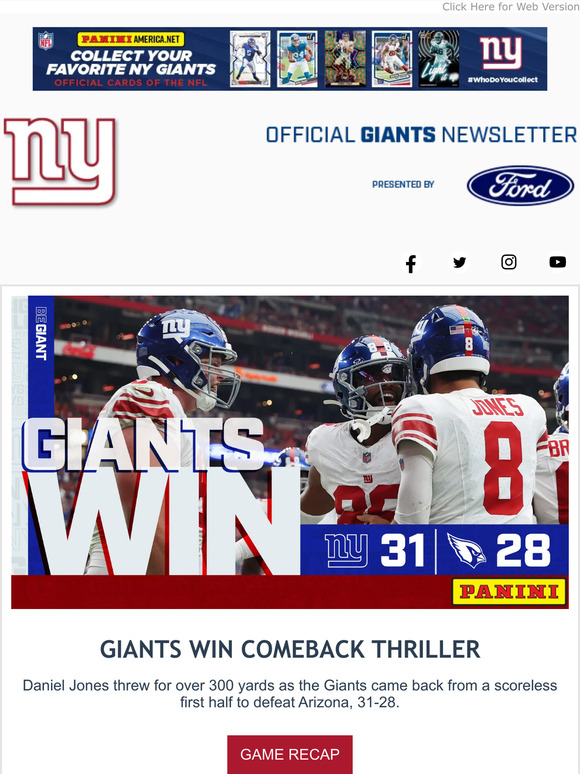 New York Giants Shop: Giants 2022 schedule announced; home opener Sept. 18  vs. Panthers