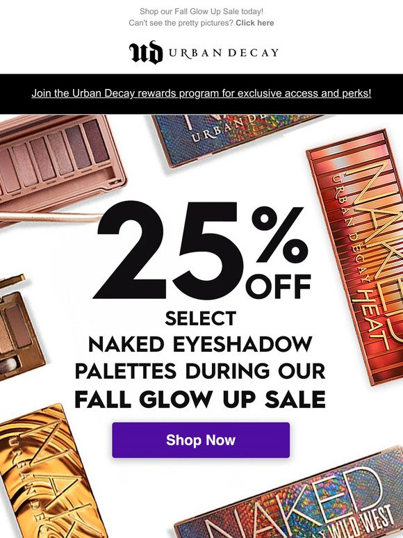 25% OFF Naked Palettes + MORE