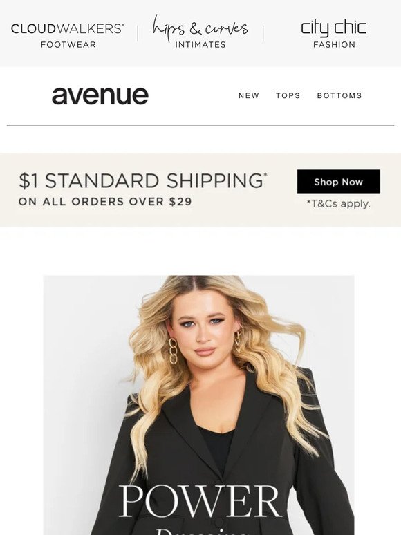 Power Dressing + $1 Shipping* Starts Now!