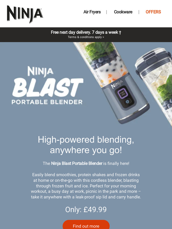 Ninja Kitchen UK NEW ARRIVAL BLAST with our new portable cordless