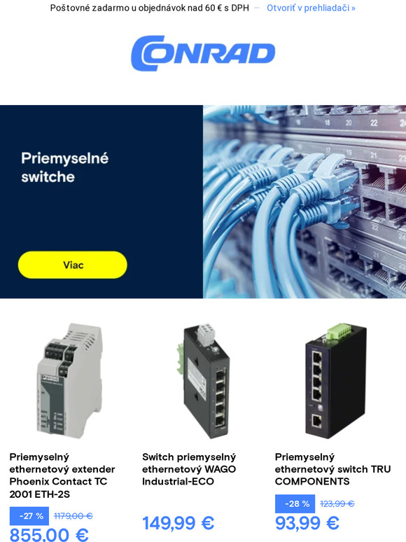 LAN routery, priemyselné Gateway, priemyselné switche a príslušenstvo