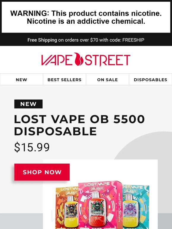 🚨Lost Vape OB 5500 Disposable has arrived!