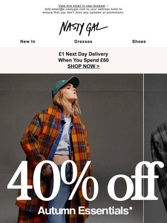Nasty Gal: Now on: 40% off Autumn Essentials 🍂 | Milled