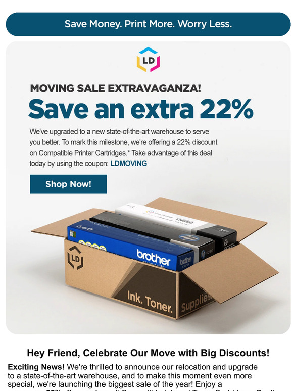 Announcing Moving Sale Extravaganza! 22% Off Ink