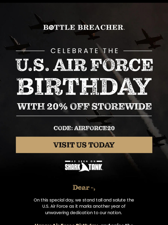 20% OFF: Celebrate Air Force Birthday 🎖️