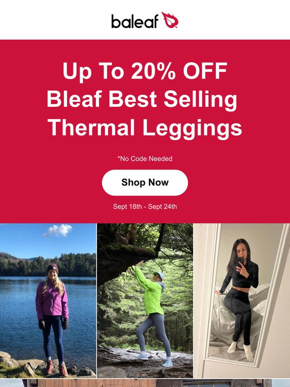 baleaf.shop (1) On sale: 20% off on freeleaf leggings (2) Free sh