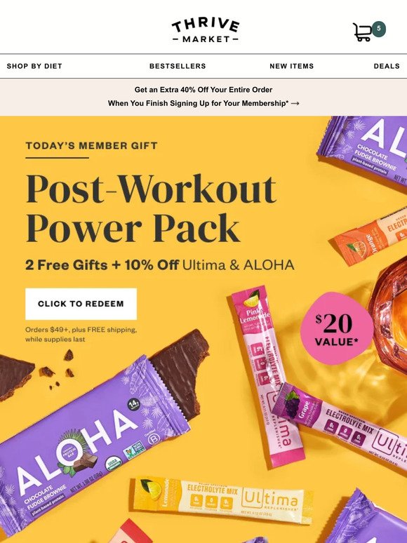 FREE gifts ($20 value) from ALOHA & Ultima 💪