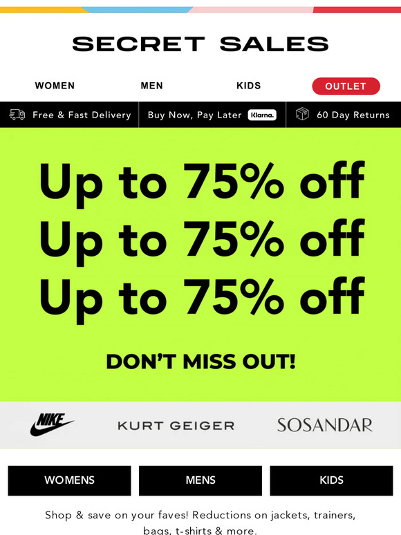 Brand NEW savings! Up to 75% off Dsquared2, Converse, ASOS...