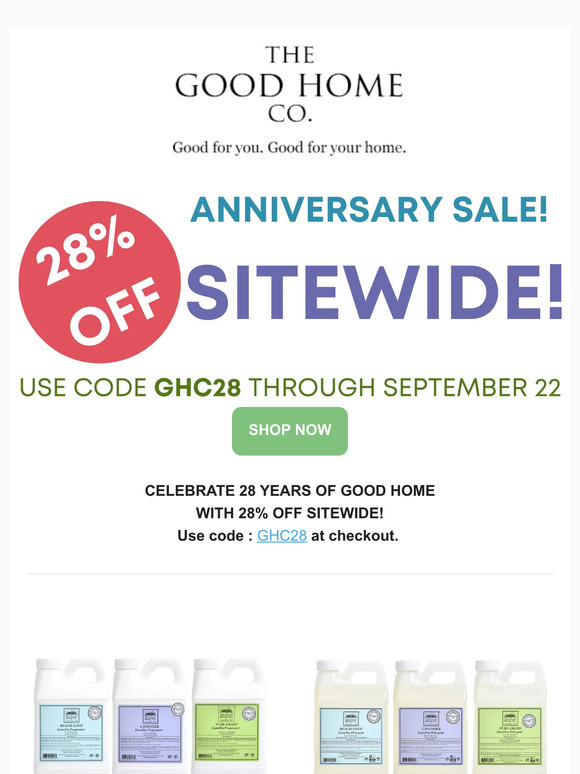The Good Home Company 28 OFF SITEWIDE! ANNIVERSARY SALE! Milled