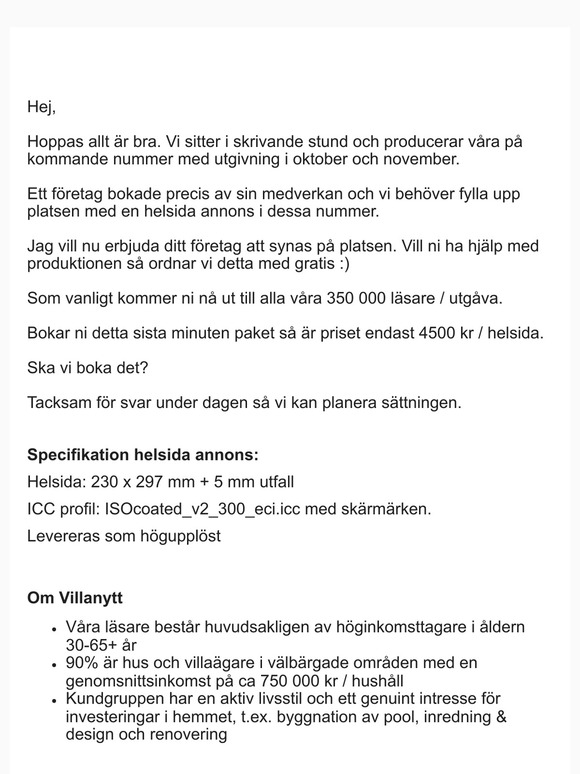 Sista helsidan i oktober och november